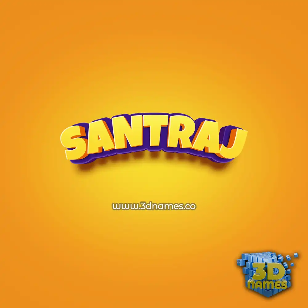 santraj in Orange Toon style - 3D name wallpaper
