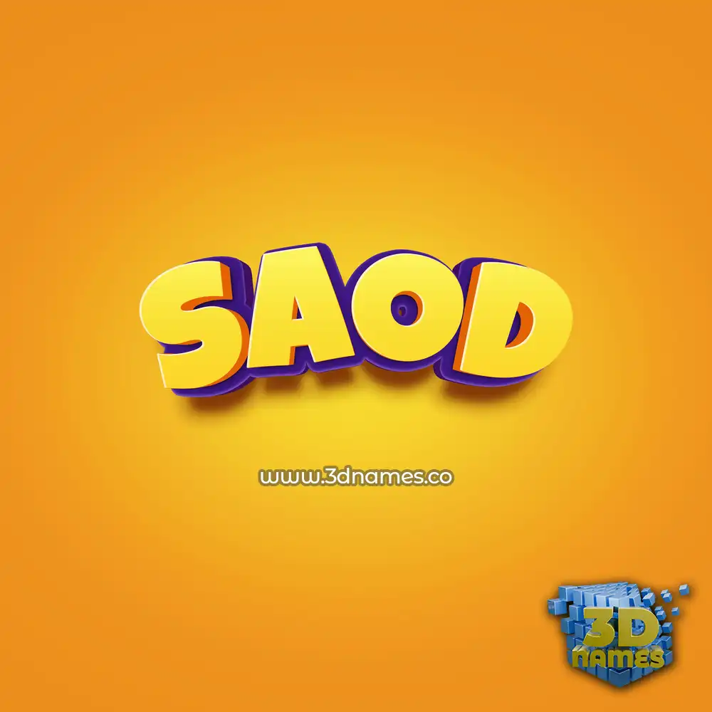 saod in Orange Toon style - 3D name wallpaper