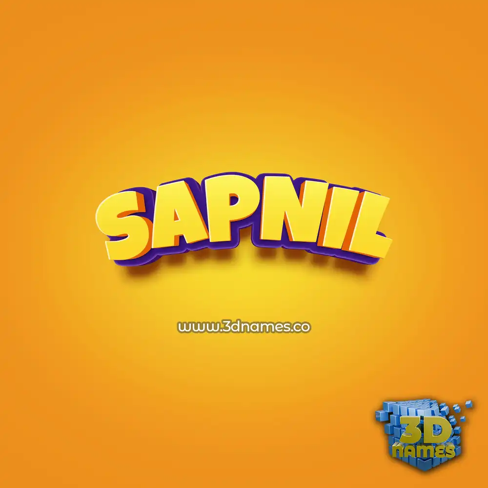 sapnil in Orange Toon style - 3D name wallpaper