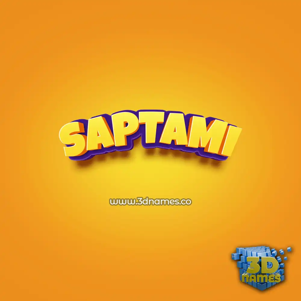 saptami in Orange Toon style - 3D name wallpaper