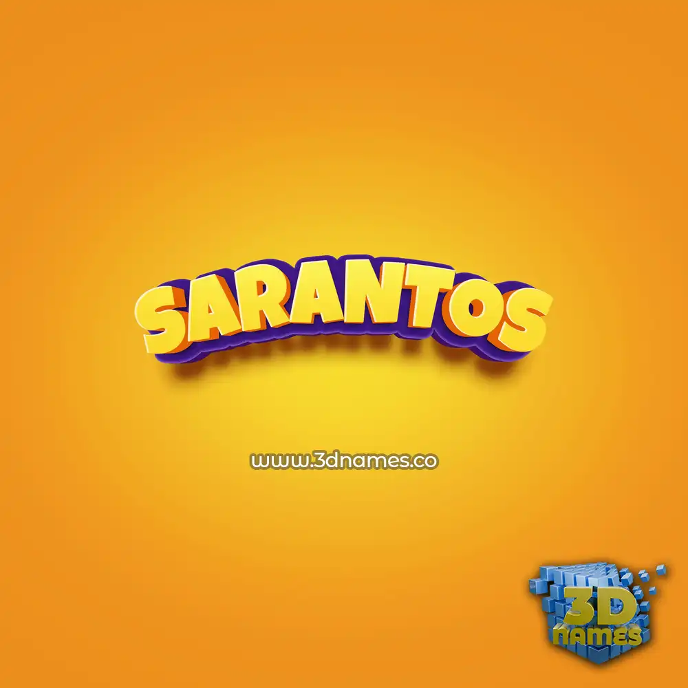 sarantos in Orange Toon style - 3D name wallpaper