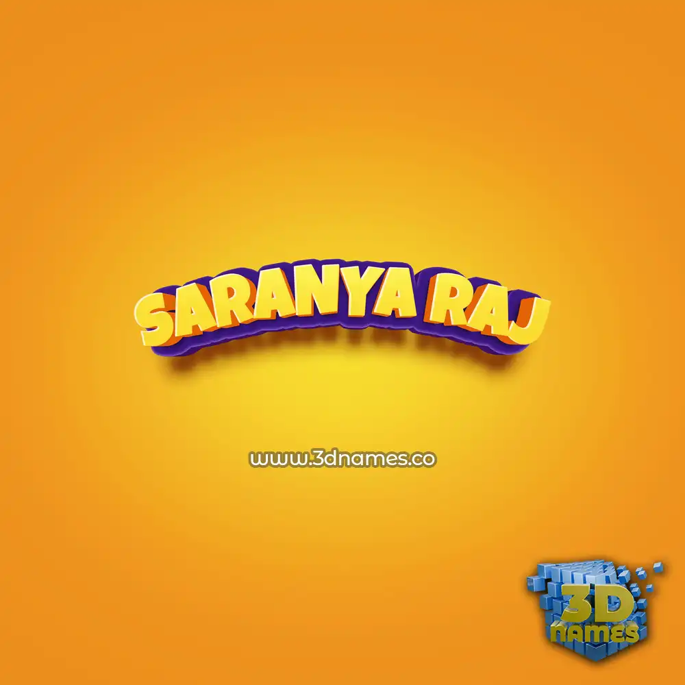 saranya raj in Orange Toon style - 3D name wallpaper