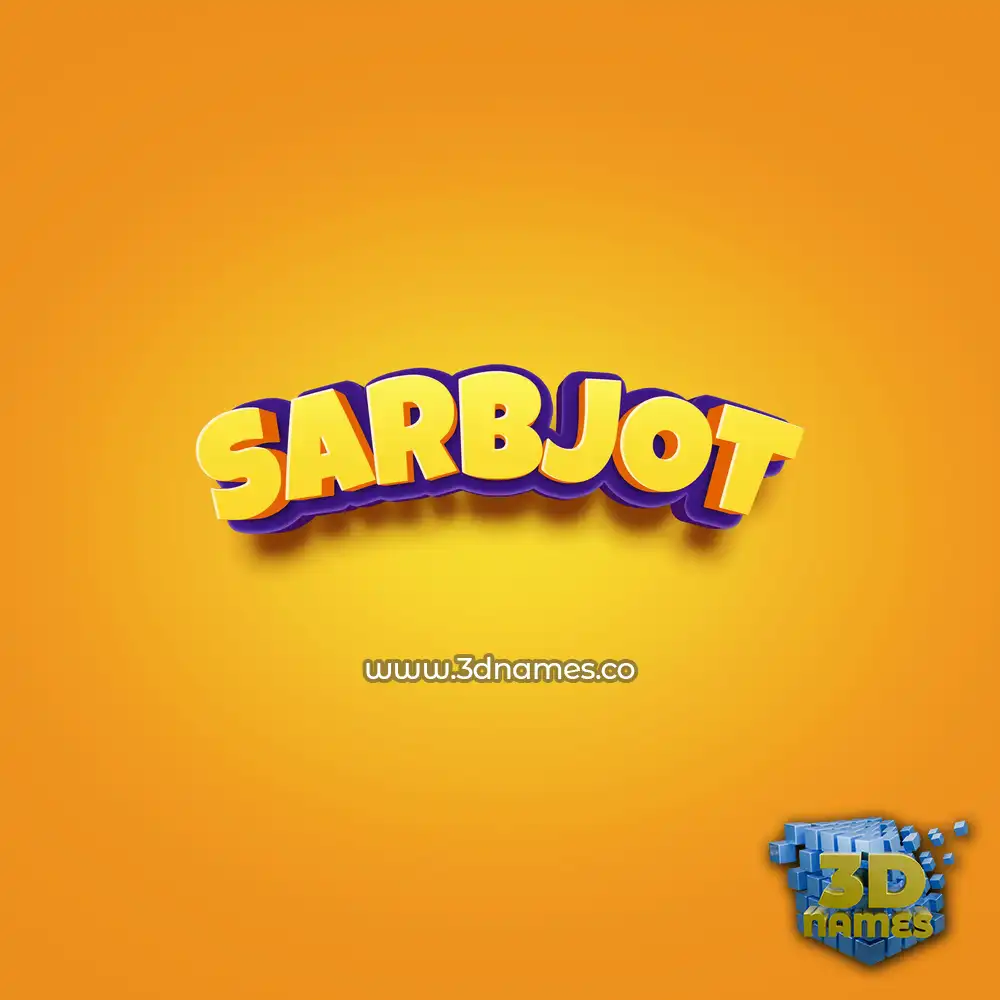 sarbjot in Orange Toon style - 3D name wallpaper