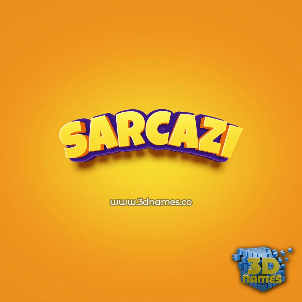 sarcazi in Orange Toon style - 3D name wallpaper