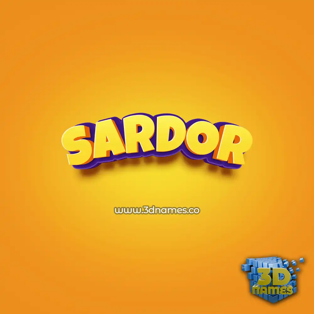 sardor in Orange Toon style - 3D name wallpaper