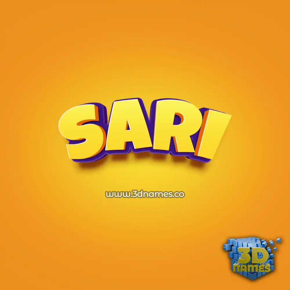 sari in Orange Toon style - 3D name wallpaper
