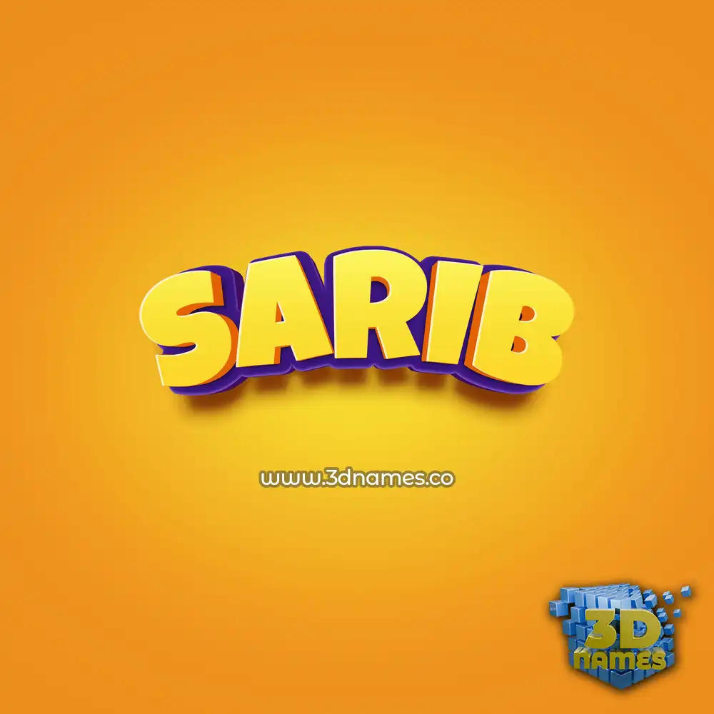 sarib in Orange Toon style - 3D name wallpaper