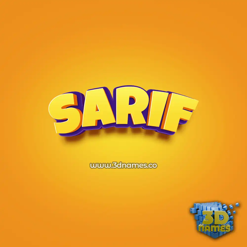 sarif in Orange Toon style - 3D name wallpaper
