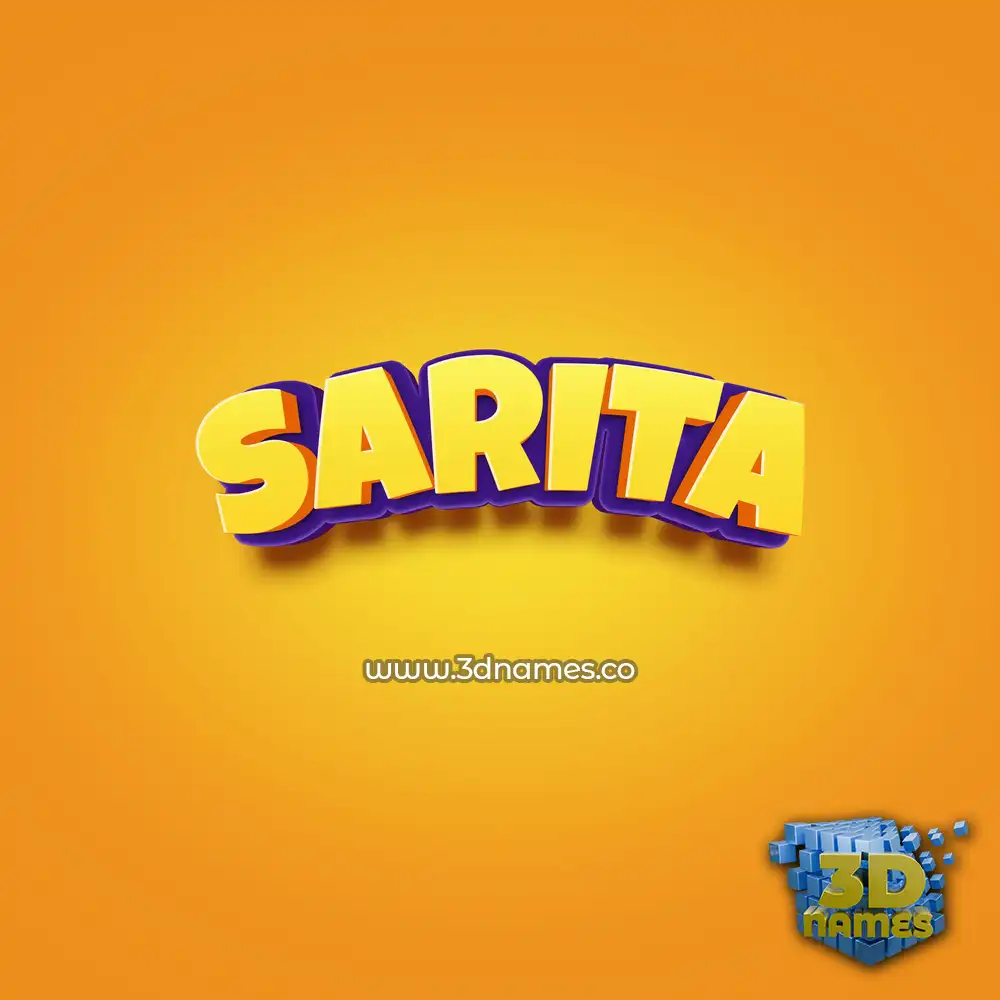 sarita in Orange Toon style - 3D name wallpaper