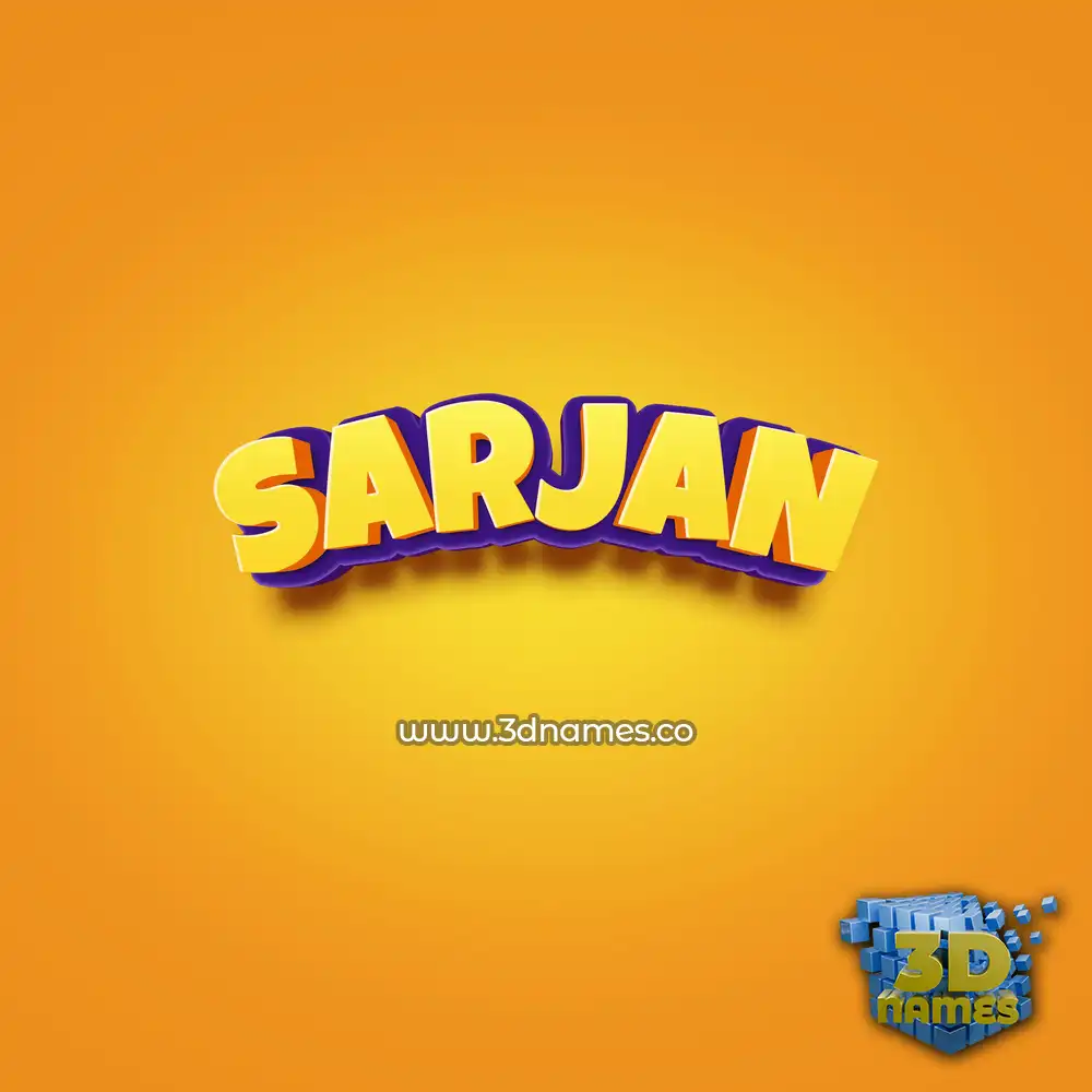 sarjan in Orange Toon style - 3D name wallpaper