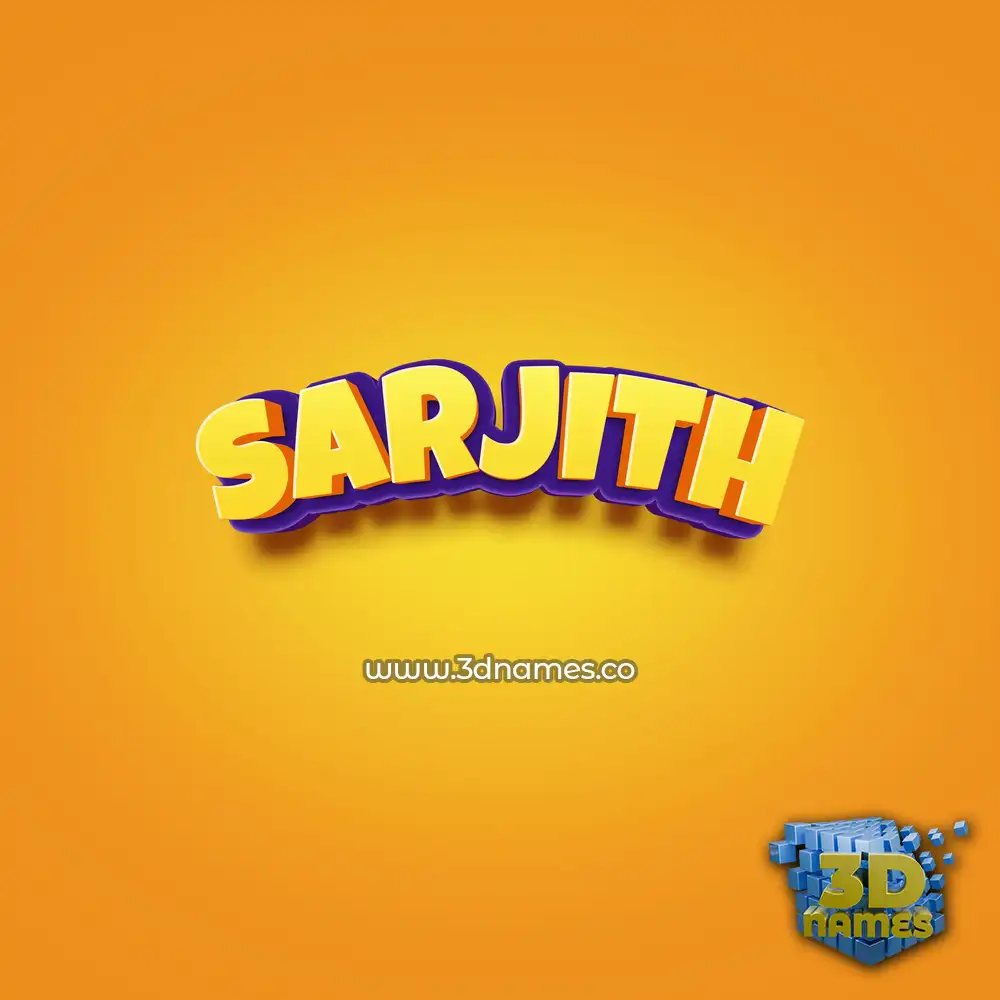sarjith in Orange Toon style - 3D name wallpaper