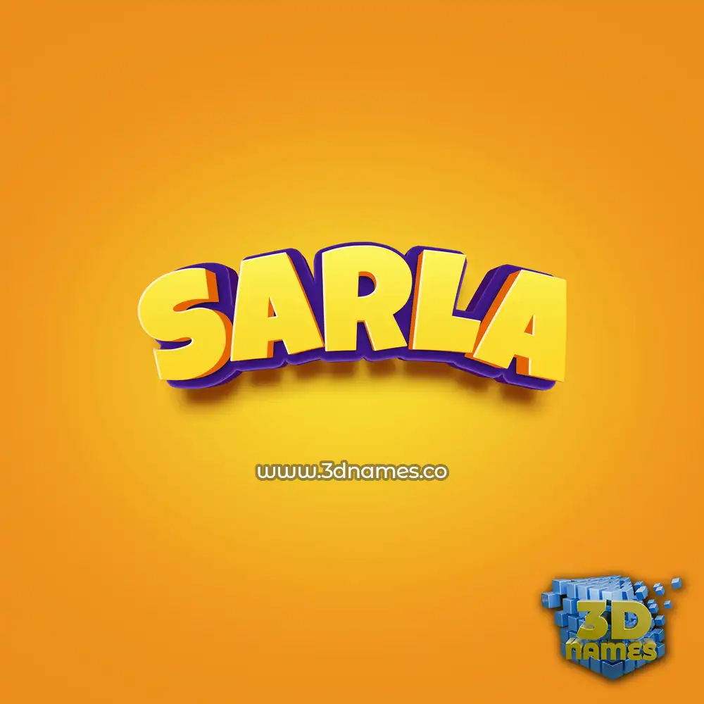 sarla in Orange Toon style - 3D name wallpaper