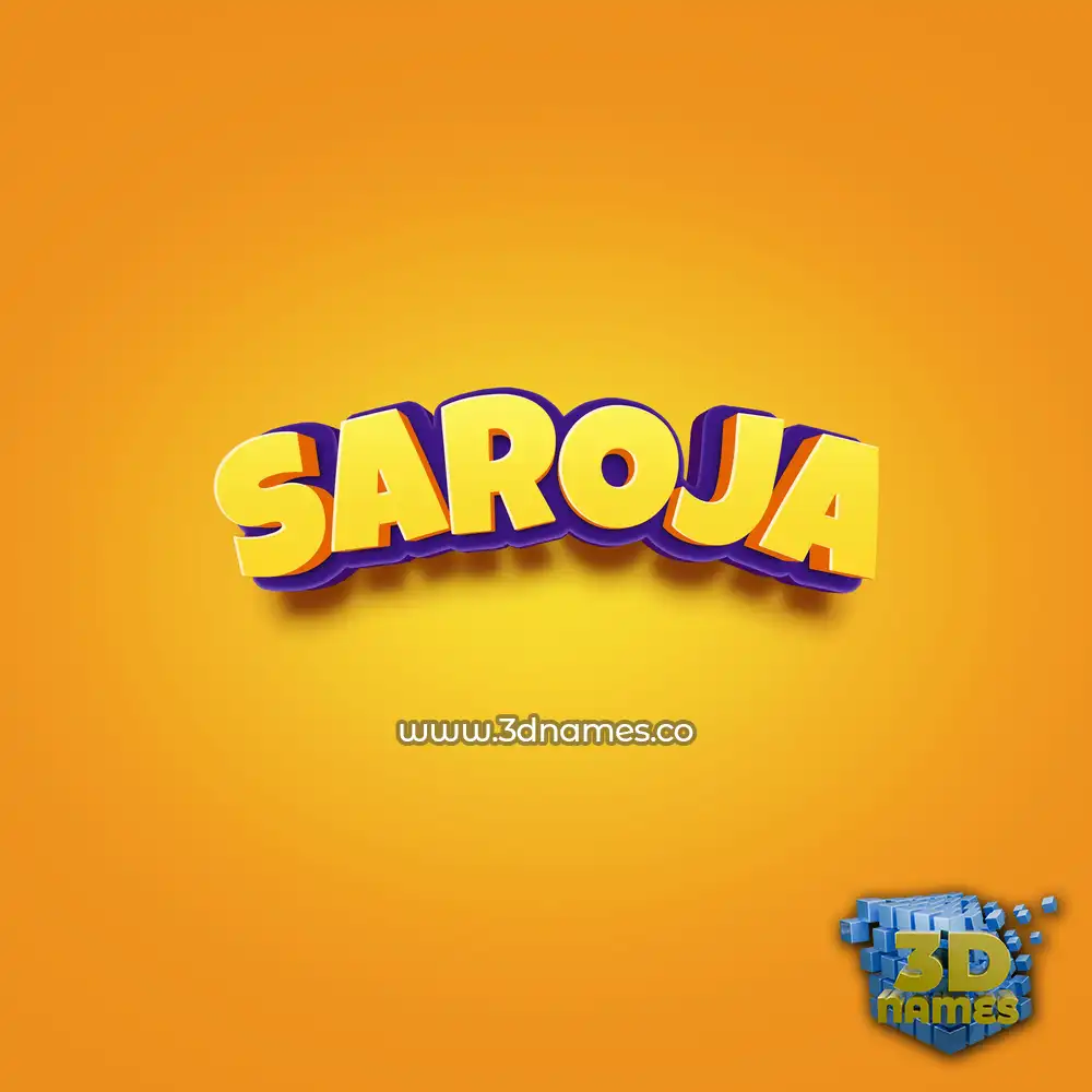 saroja in Orange Toon style - 3D name wallpaper
