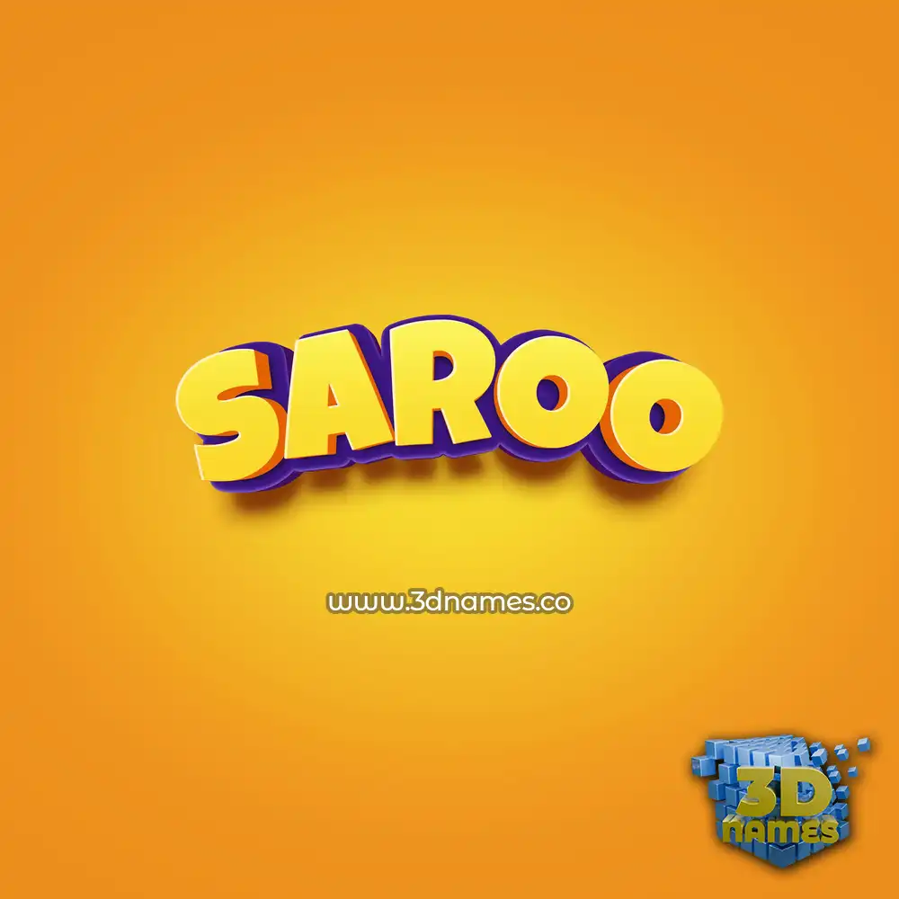 saroo in Orange Toon style - 3D name wallpaper
