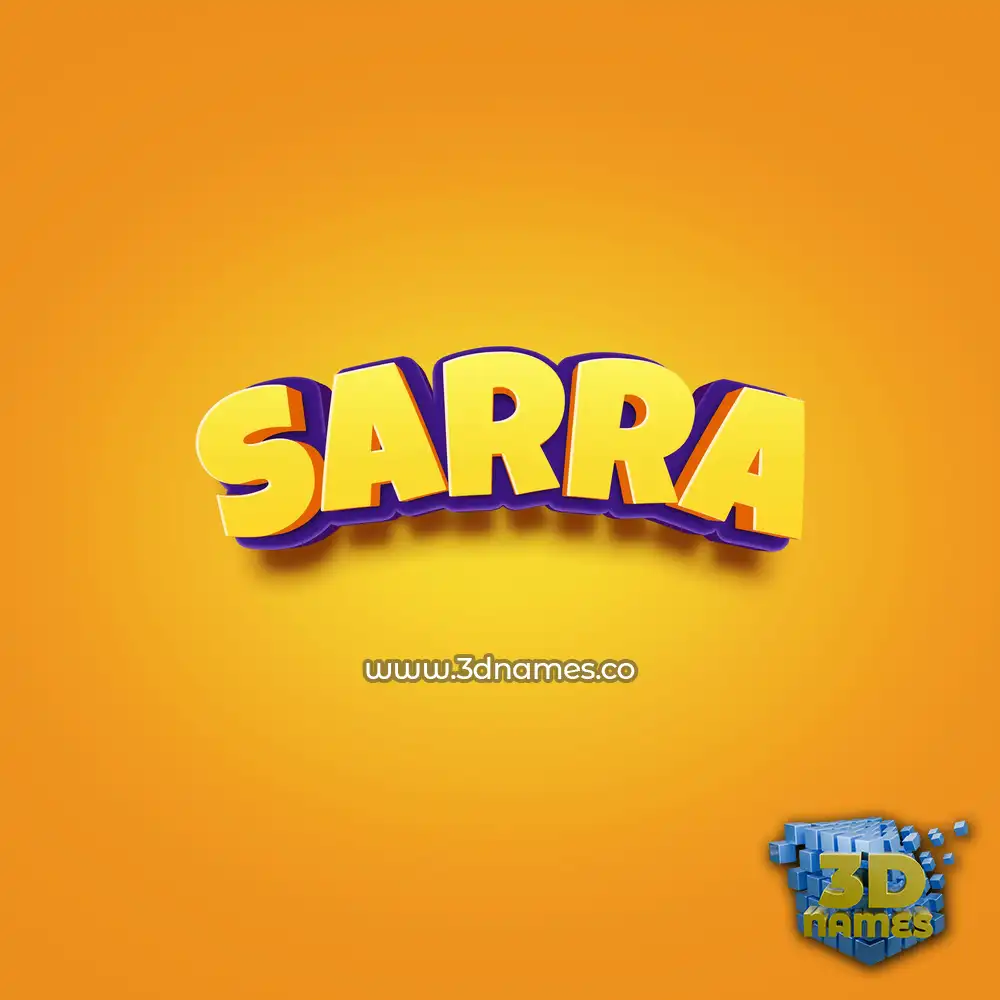 sarra in Orange Toon style - 3D name wallpaper