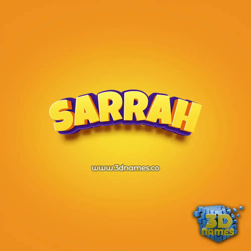 sarrah in Orange Toon style - 3D name wallpaper
