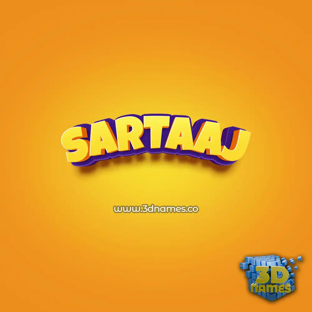 sartaaj in Orange Toon style - 3D name wallpaper