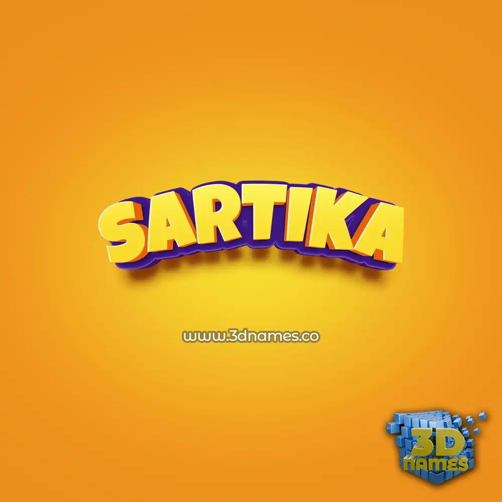 sartika in Orange Toon style - 3D name wallpaper