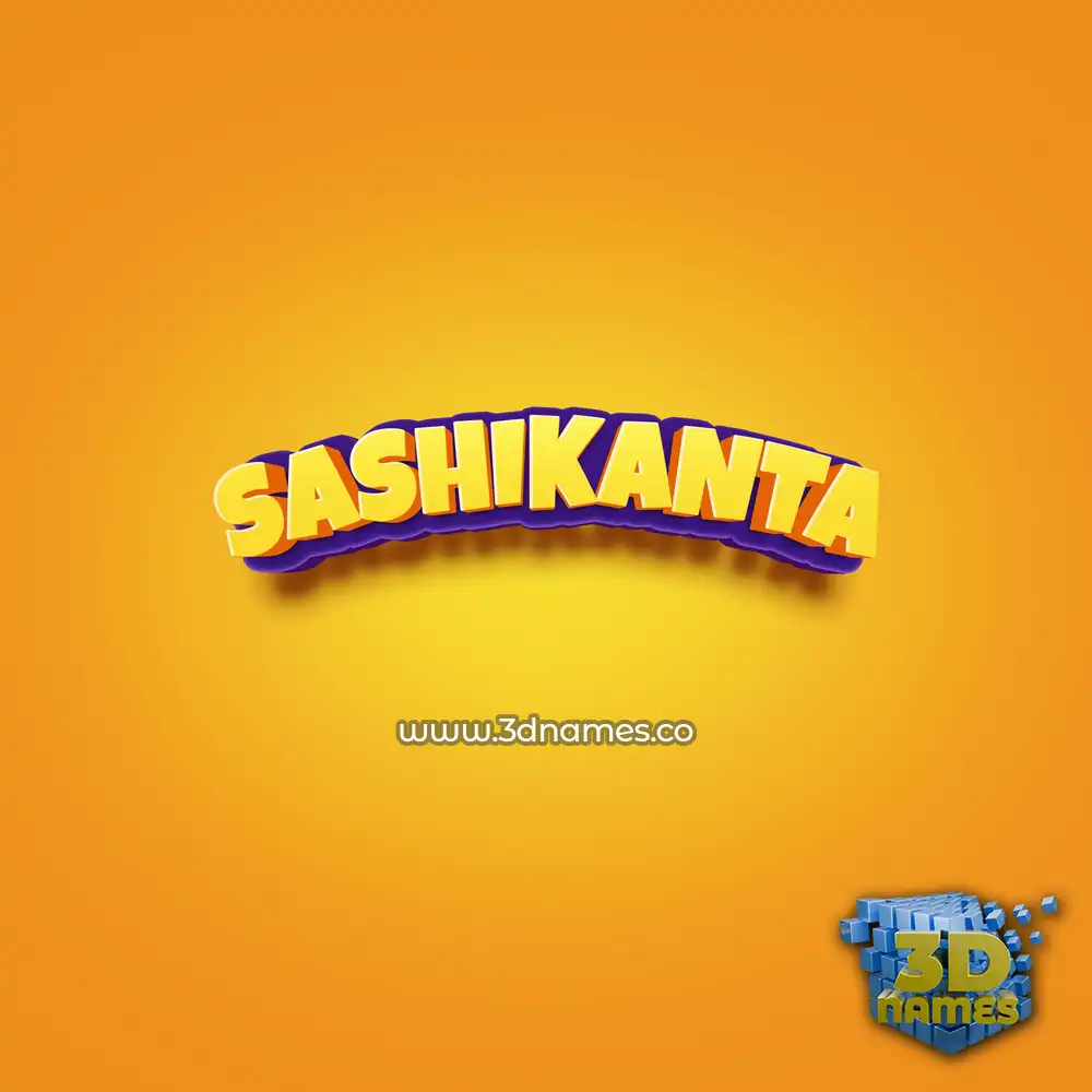 sashikanta in Orange Toon style - 3D name wallpaper