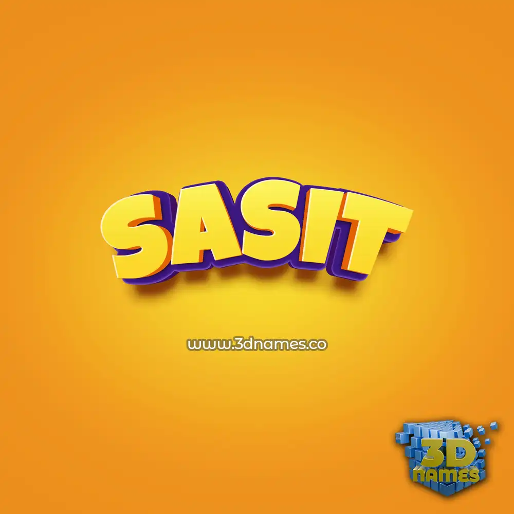 sasit in Orange Toon style - 3D name wallpaper
