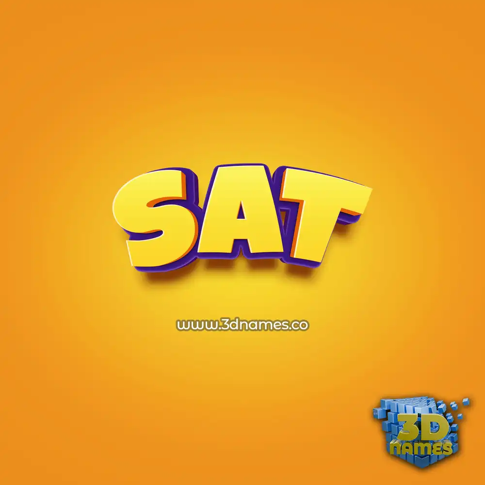 sat in Orange Toon style - 3D name wallpaper