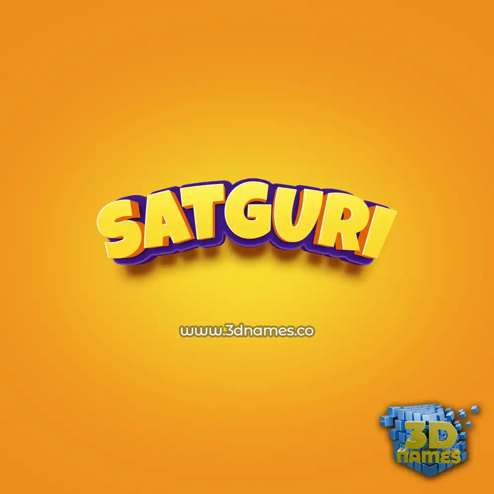 satguri in Orange Toon style - 3D name wallpaper