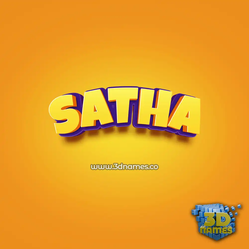 satha in Orange Toon style - 3D name wallpaper