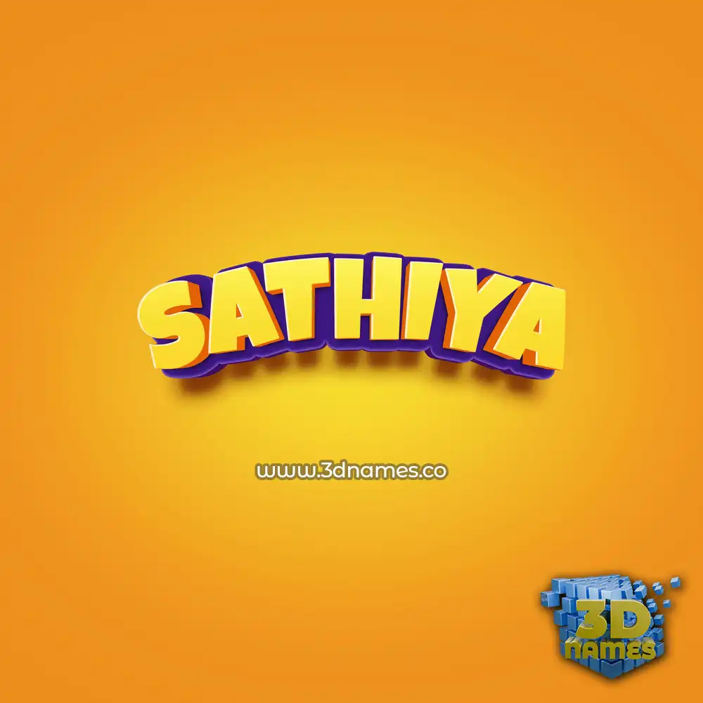 sathiya in Orange Toon style - 3D name wallpaper
