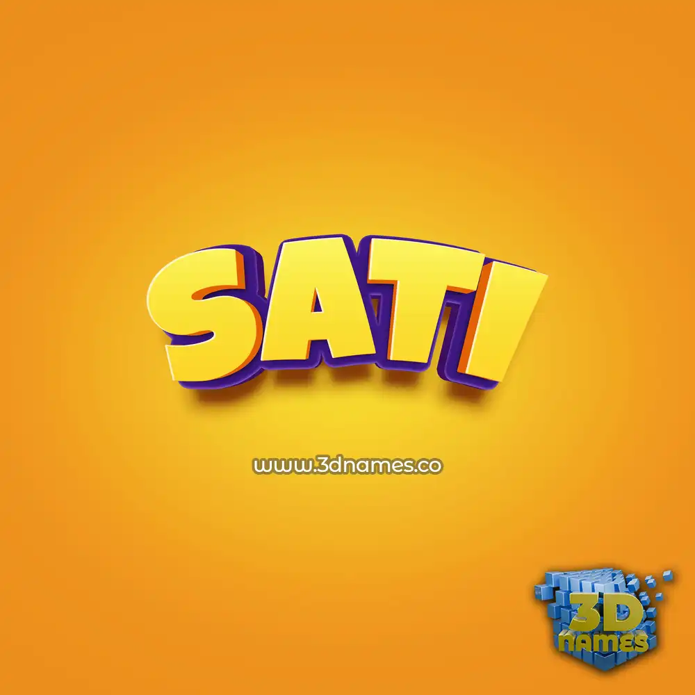 sati in Orange Toon style - 3D name wallpaper