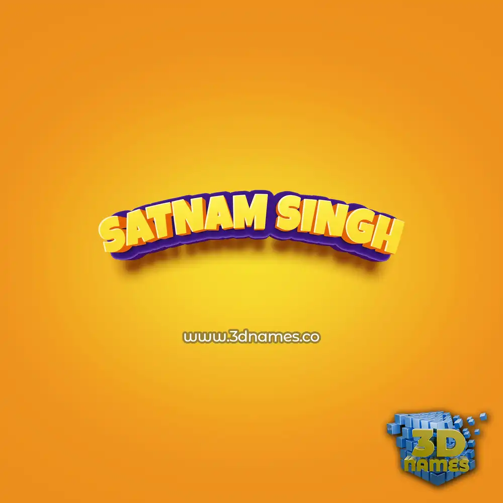 satnam singh in Orange Toon style - 3D name wallpaper