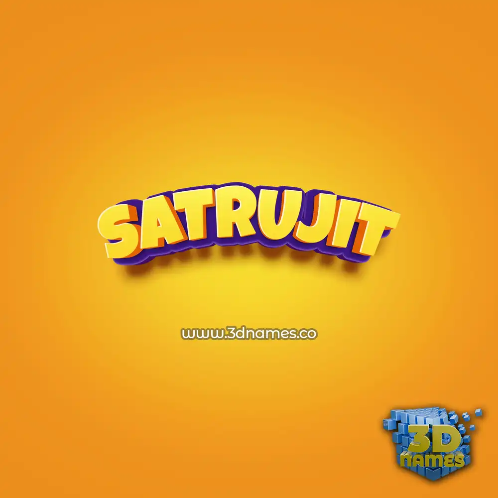 satrujit in Orange Toon style - 3D name wallpaper