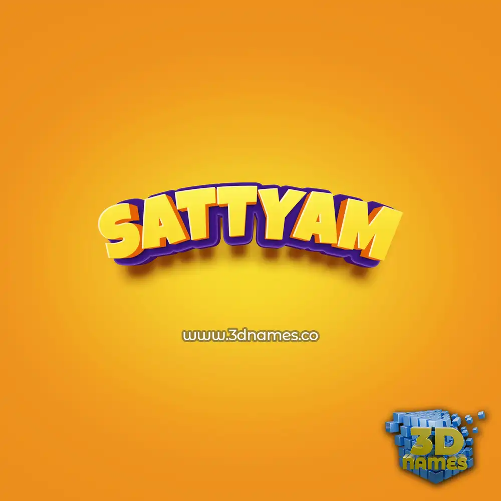 sattyam in Orange Toon style - 3D name wallpaper