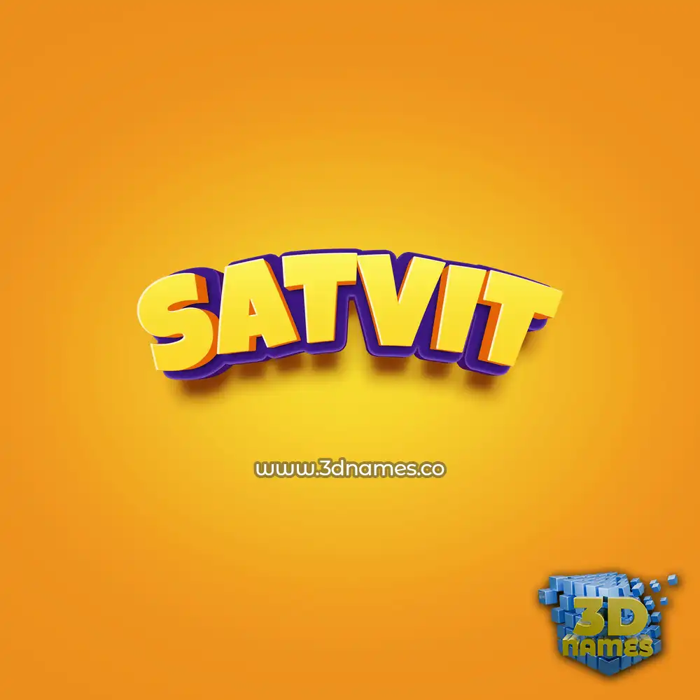 satvit in Orange Toon style - 3D name wallpaper