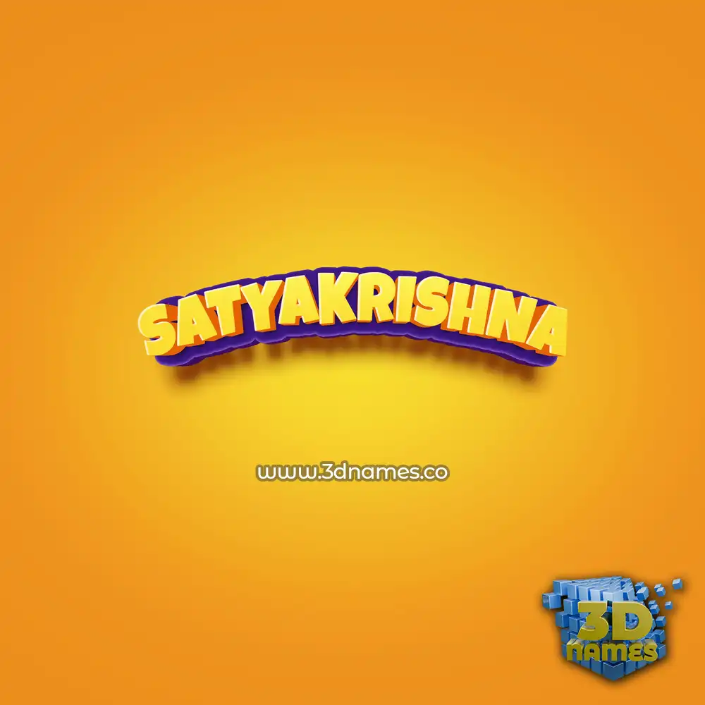 satyakrishna in Orange Toon style - 3D name wallpaper