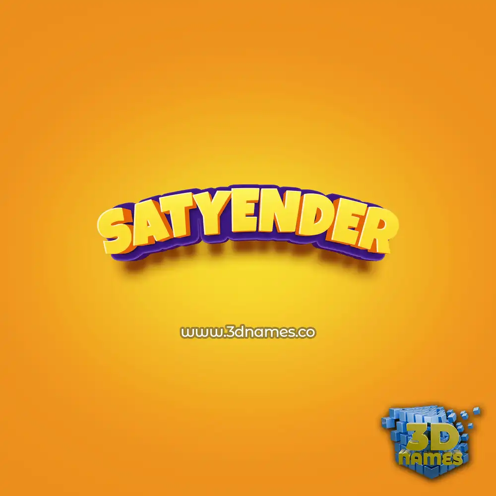 satyender in Orange Toon style - 3D name wallpaper