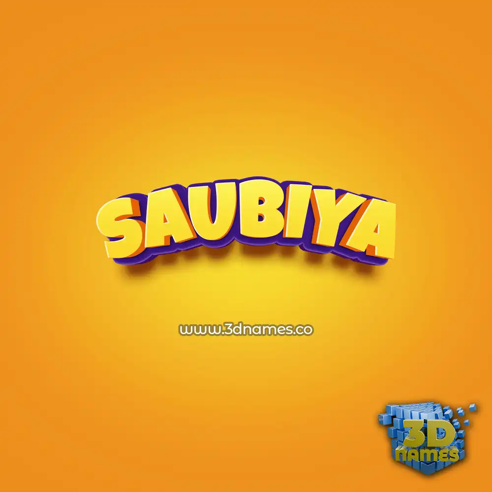 saubiya in Orange Toon style - 3D name wallpaper