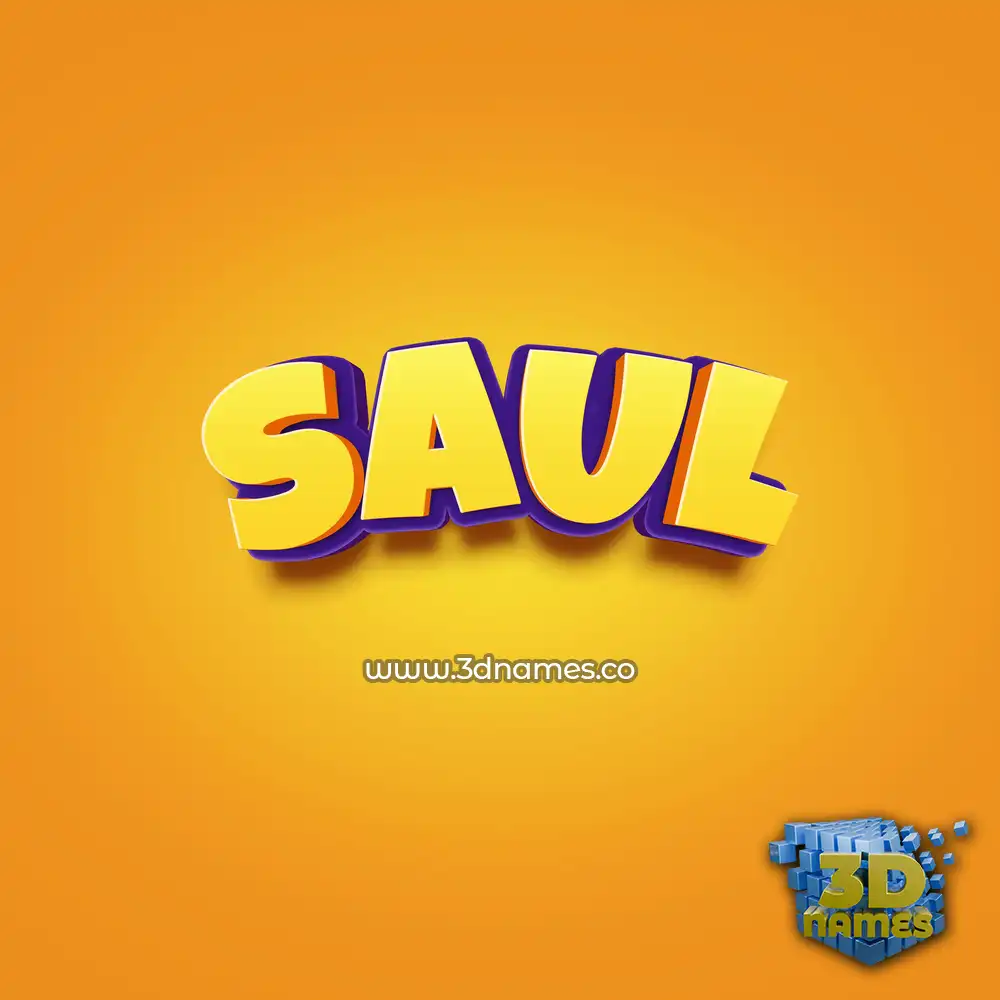 saul in Orange Toon style - 3D name wallpaper