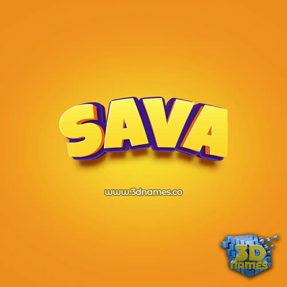 sava in Orange Toon style - 3D name wallpaper