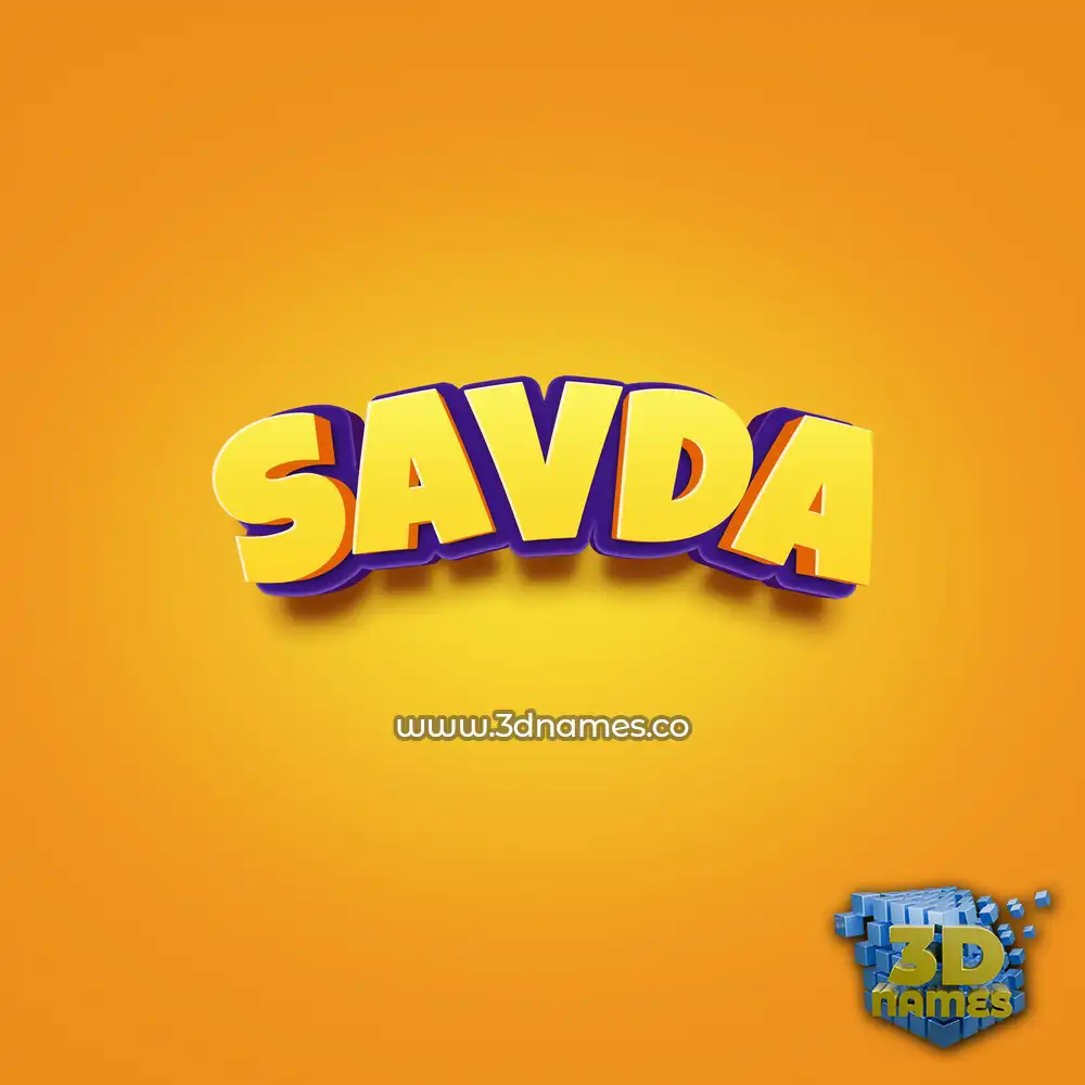 savda in Orange Toon style - 3D name wallpaper