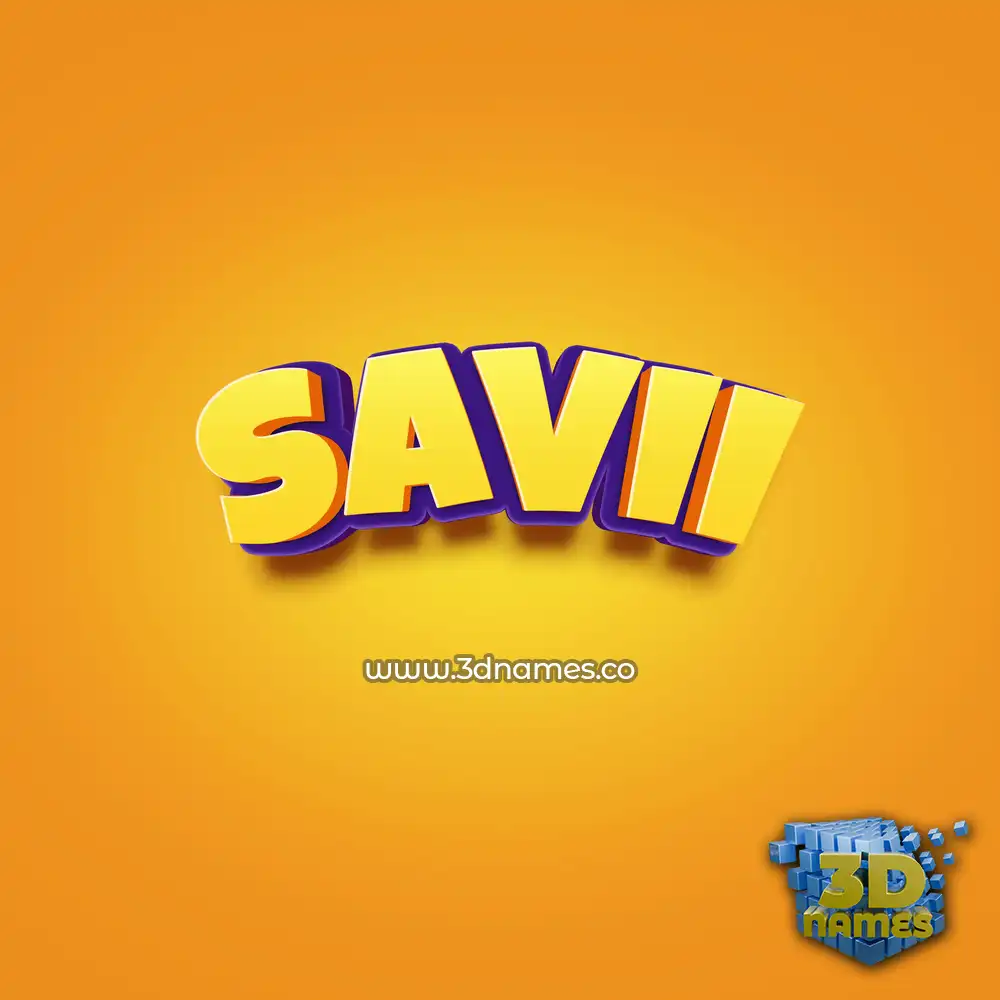 savii in Orange Toon style - 3D name wallpaper
