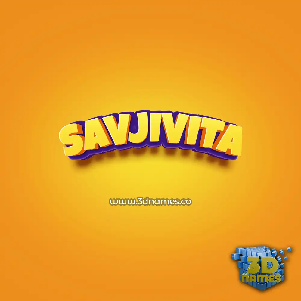 savjivita in Orange Toon style - 3D name wallpaper
