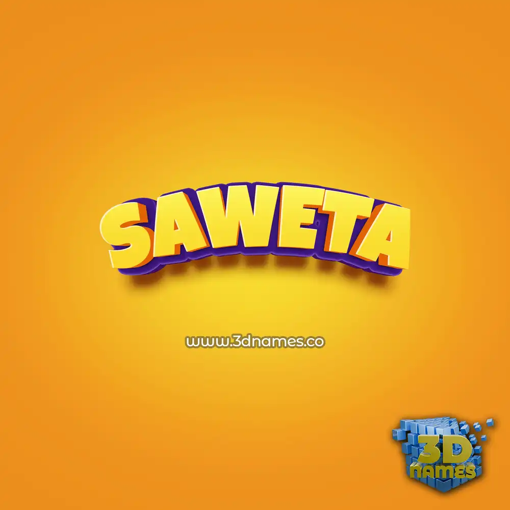 saweta in Orange Toon style - 3D name wallpaper
