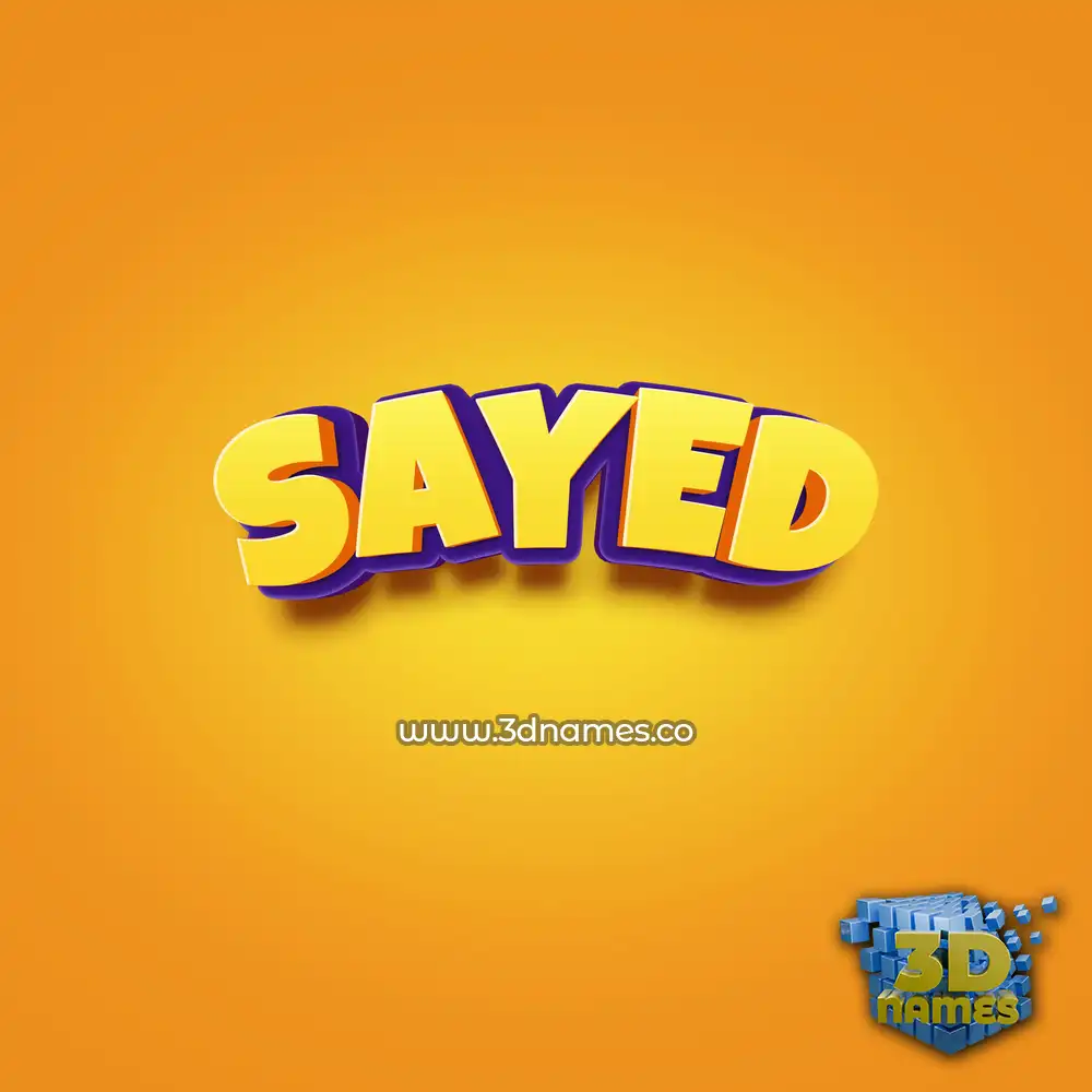 sayed in Orange Toon style - 3D name wallpaper