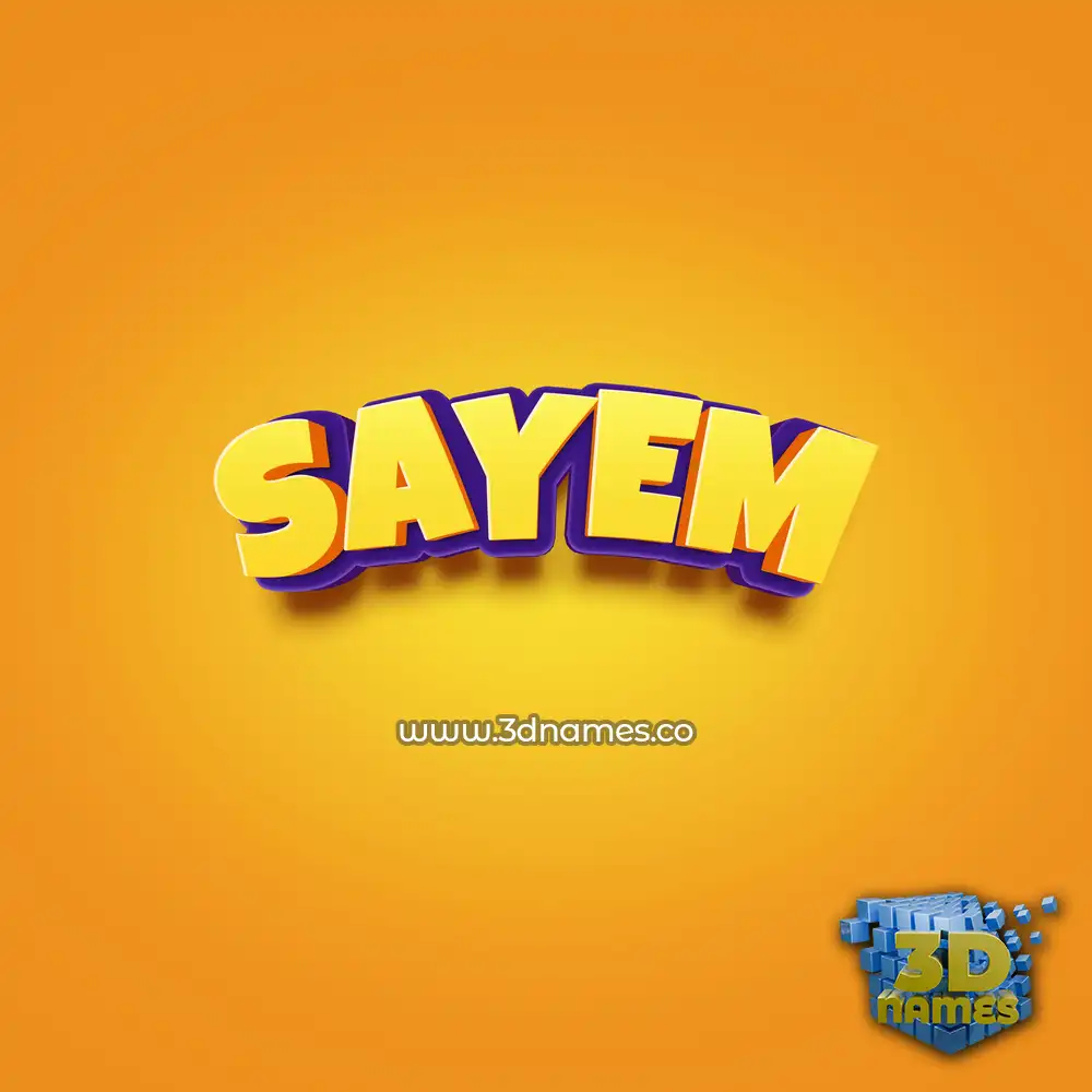 sayem in Orange Toon style - 3D name wallpaper