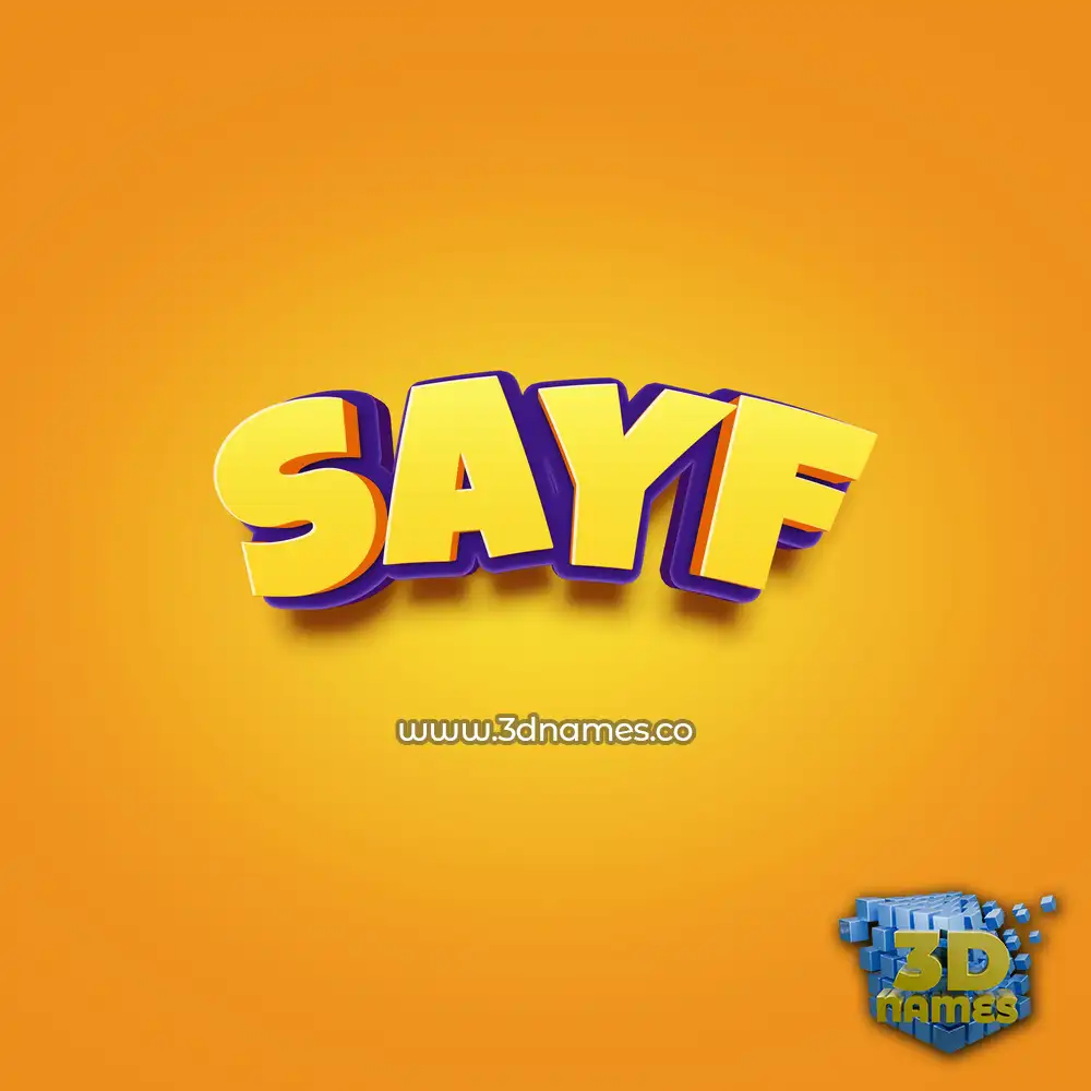 sayf in Orange Toon style - 3D name wallpaper