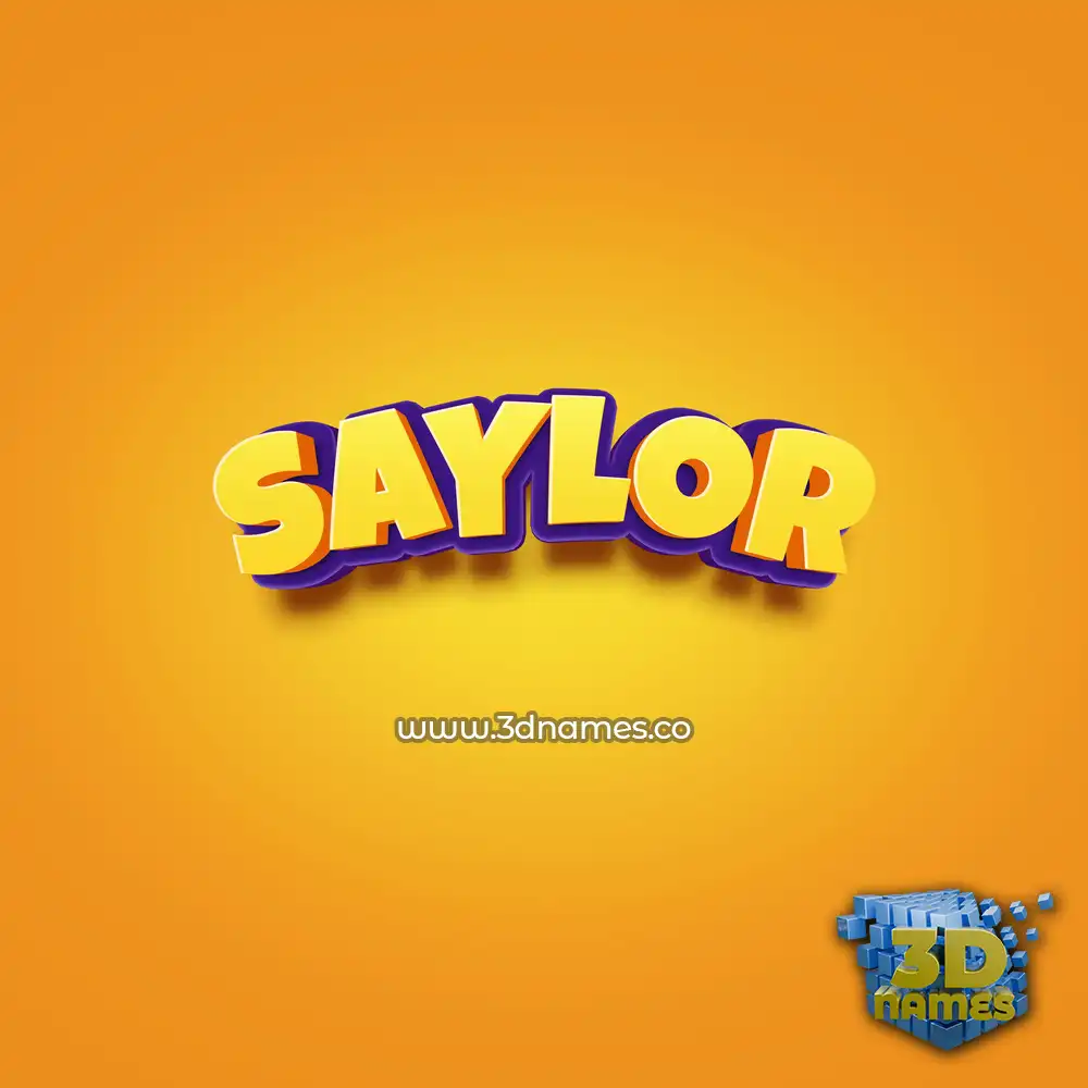 saylor in Orange Toon style - 3D name wallpaper