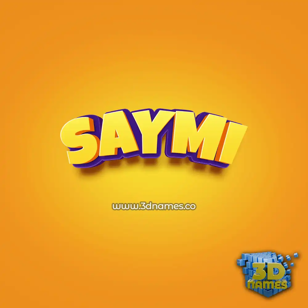 saymi in Orange Toon style - 3D name wallpaper