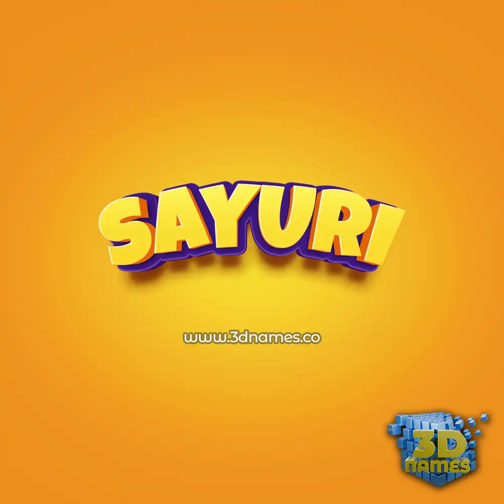 sayuri in Orange Toon style - 3D name wallpaper