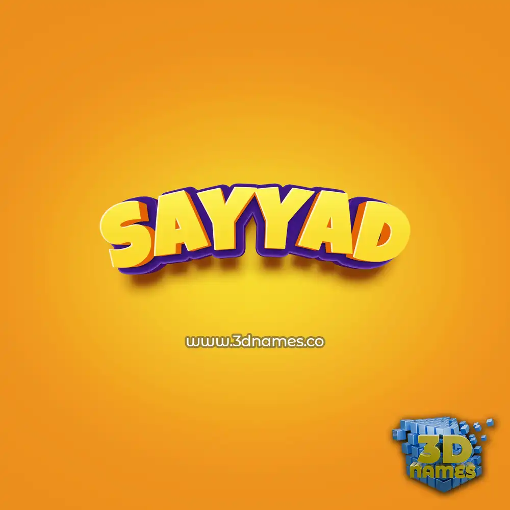 sayyad in Orange Toon style - 3D name wallpaper