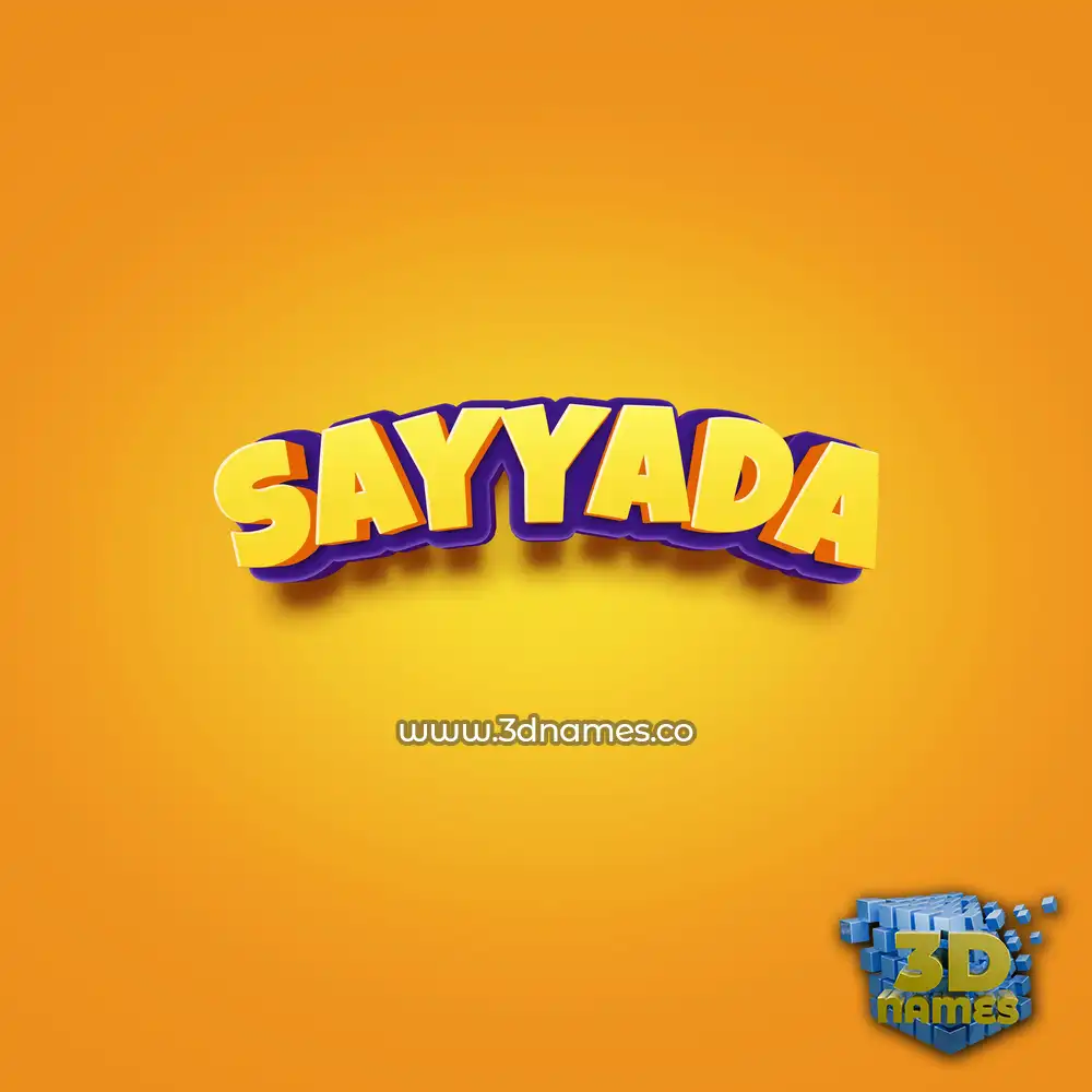 sayyada in Orange Toon style - 3D name wallpaper